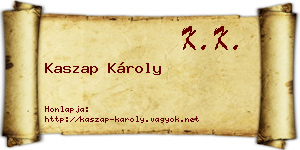 Kaszap Károly névjegykártya