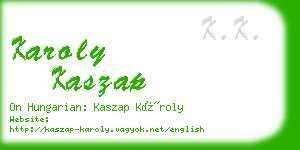 karoly kaszap business card